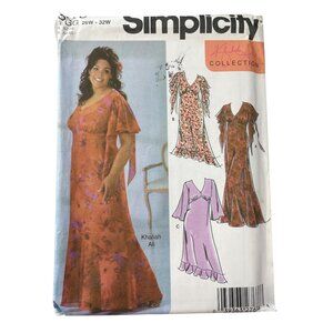 Simplicity 5110 Petite Dresses Khaliah Ali Collection Size 26W-32W Retro UNCUT